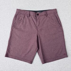 O'Neill Hybrid Shorts Burgundy Red Land or Water Sports Pockets Mens Size 36